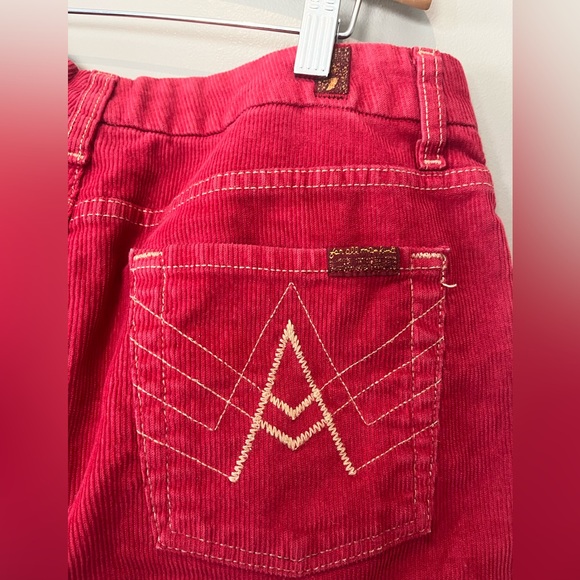 7 For All Mankind corduroy red mini skirt - Picture 7 of 9